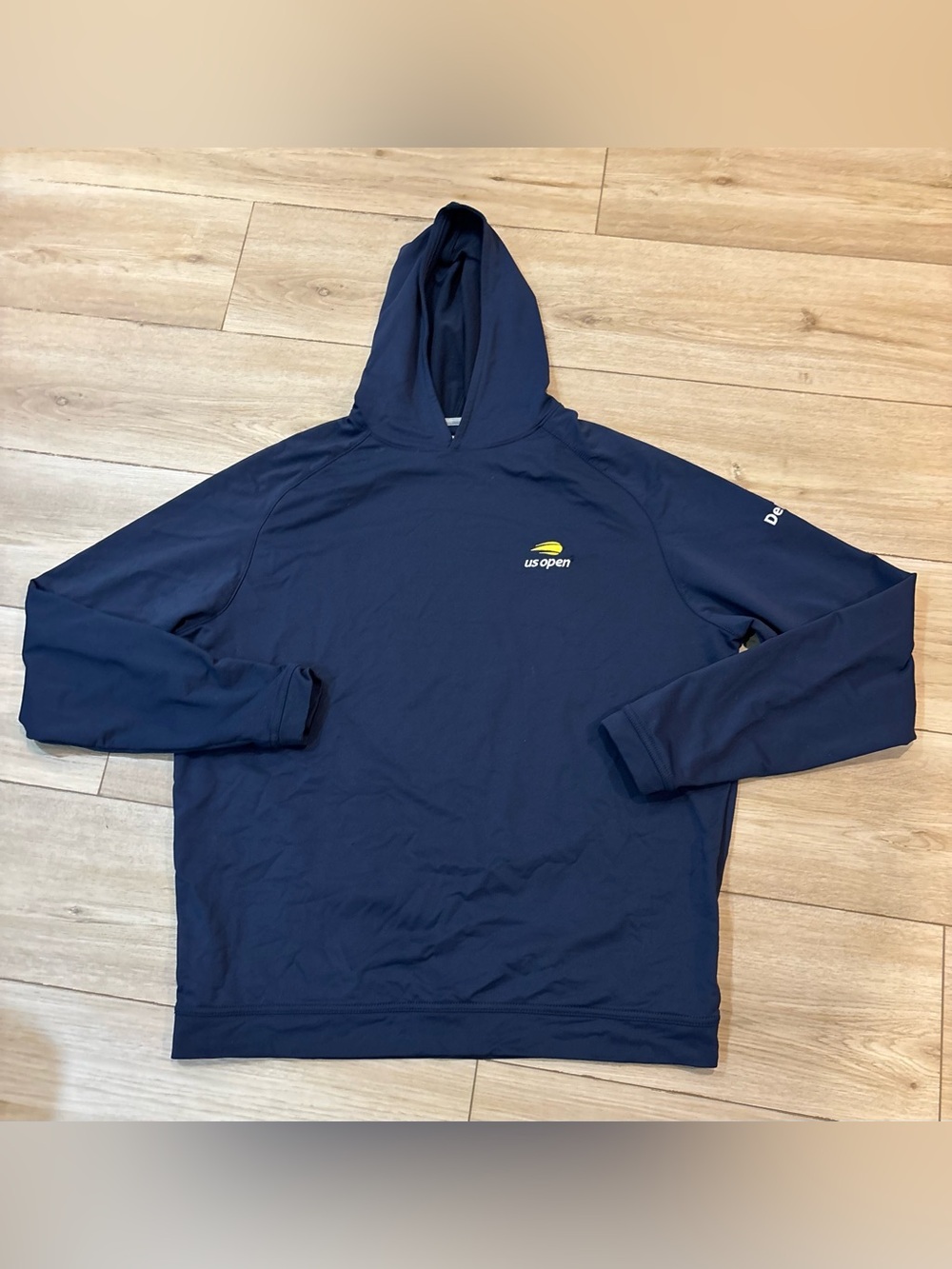 Peter Millar Pine Hoodie Navy Blue Medium M US Open Tennis Deloitte Long Sleeve